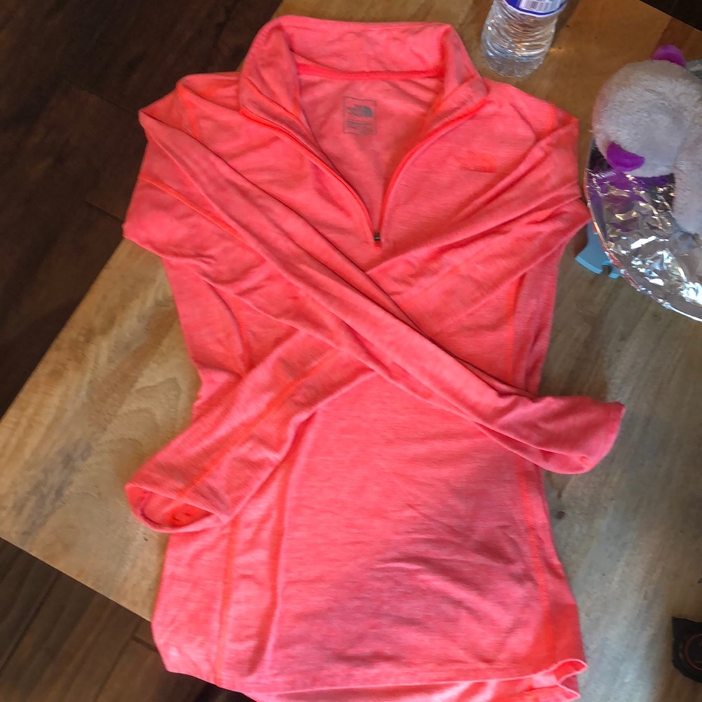 The North Face - 1/4 Zip Pullover Orange/Pink- XS EUC
